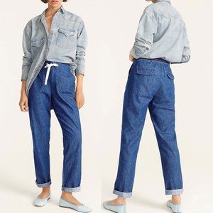 J. Crew Tie-Waist Denim Camp Pant - NWT (Size: XL)